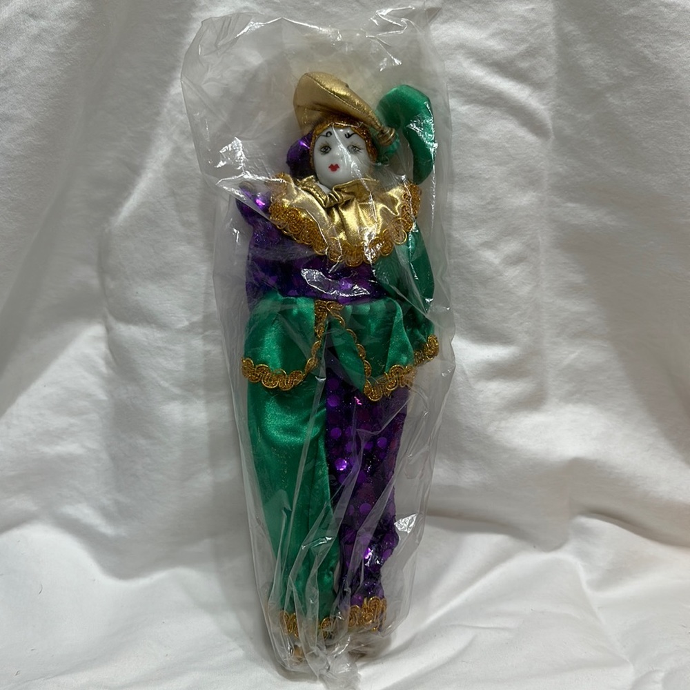 Mardi Gras Jester clown doll